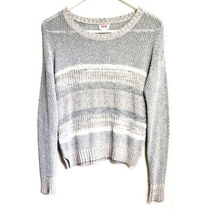 MOSSIMO Womens Colorblock knit cream grey scoop sweater  S lagenlook feminine